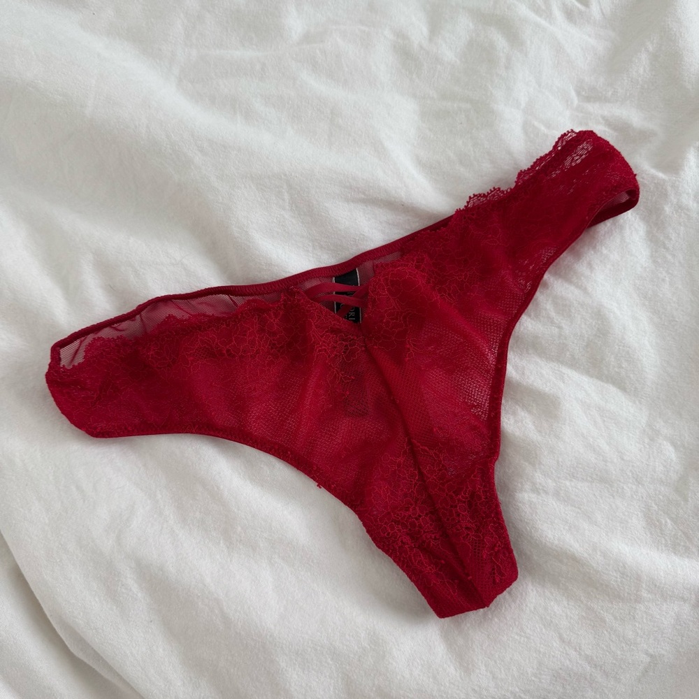 Lace Red Thong